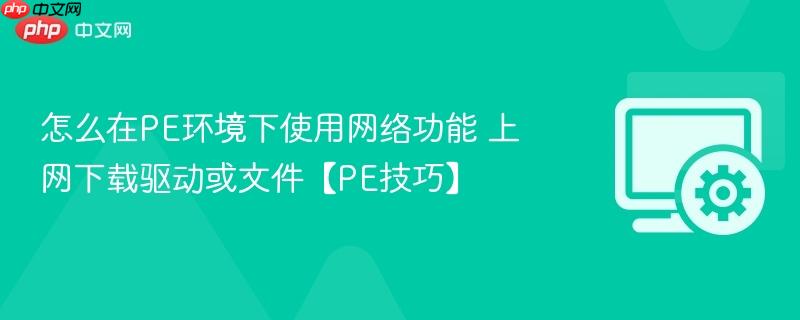 怎么在PE环境下使用网络功能 上网下载驱动或文件【PE技巧】