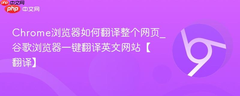 Chrome浏览器如何翻译整个网页_谷歌浏览器一键翻译英文网站【翻译】