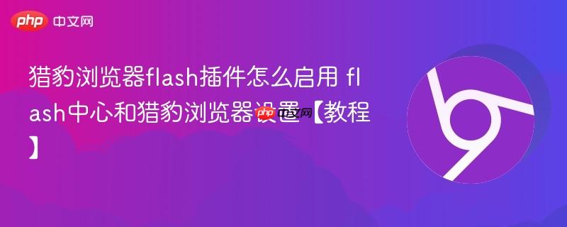 猎豹浏览器flash插件怎么启用 flash中心和猎豹浏览器设置【教程】 第1张 猎豹浏览器flash插件怎么启用 flash中心和猎豹浏览器设置【教程】 第1张