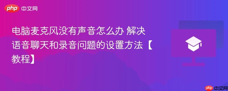 电脑麦克风没有声音怎么办 解决语音聊天和录音问题的设置方法【教程】