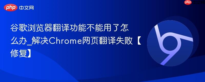 谷歌浏览器翻译功能不能用了怎么办_解决Chrome网页翻译失败【修复】