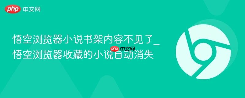 悟空浏览器小说书架内容不见了_悟空浏览器收藏的小说自动消失