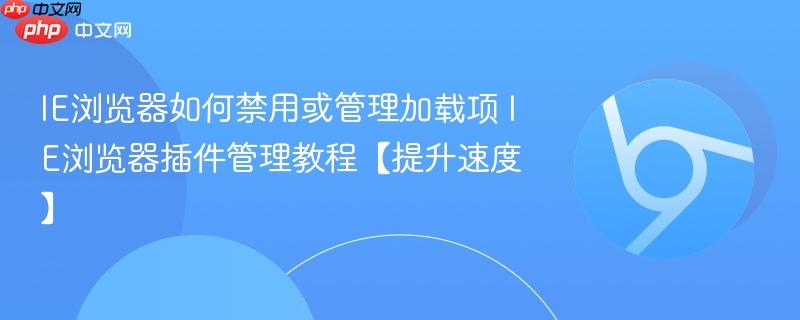 IE浏览器如何禁用或管理加载项 IE浏览器插件管理教程【提升速度】  第1张