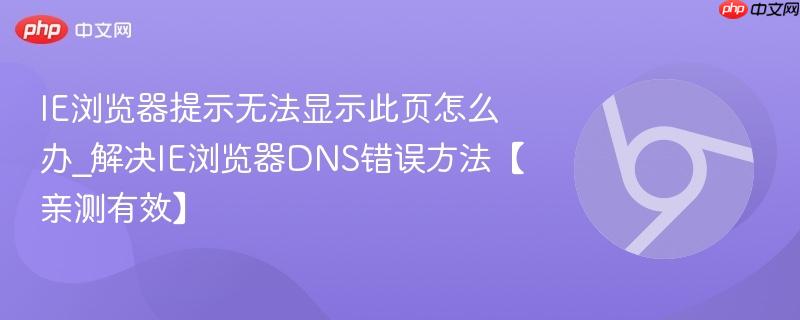 IE浏览器提示无法显示此页怎么办_解决IE浏览器DNS错误方法【亲测有效】