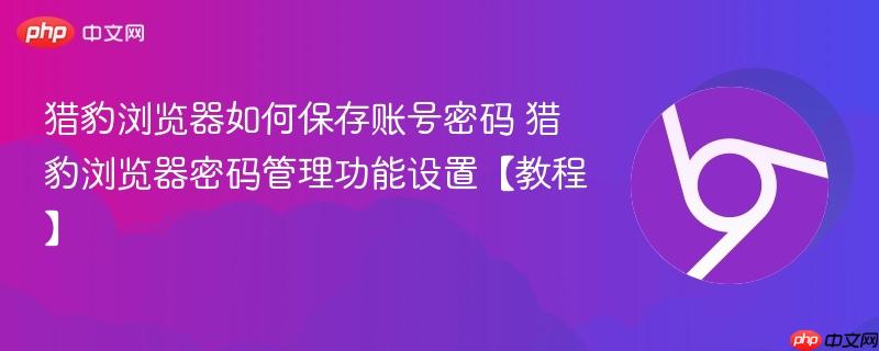 猎豹浏览器如何保存账号密码 猎豹浏览器密码管理功能设置【教程】  第1张