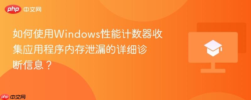 如何使用Windows性能计数器收集应用程序内存泄漏的详细诊断信息？